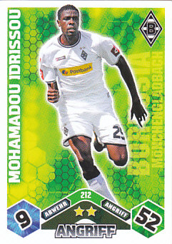 Mohamadou Idrissou Borussia Monchengladbach 2010/11 Topps MA Bundesliga #212
